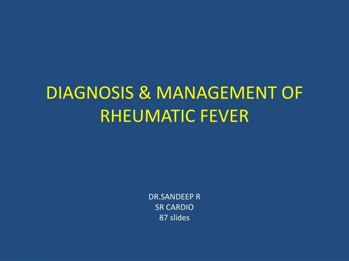 diagnosis management of rheumatic fever
