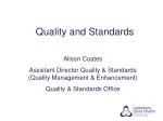Quality and Standards - slide 1