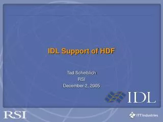 IDL Support of HDF