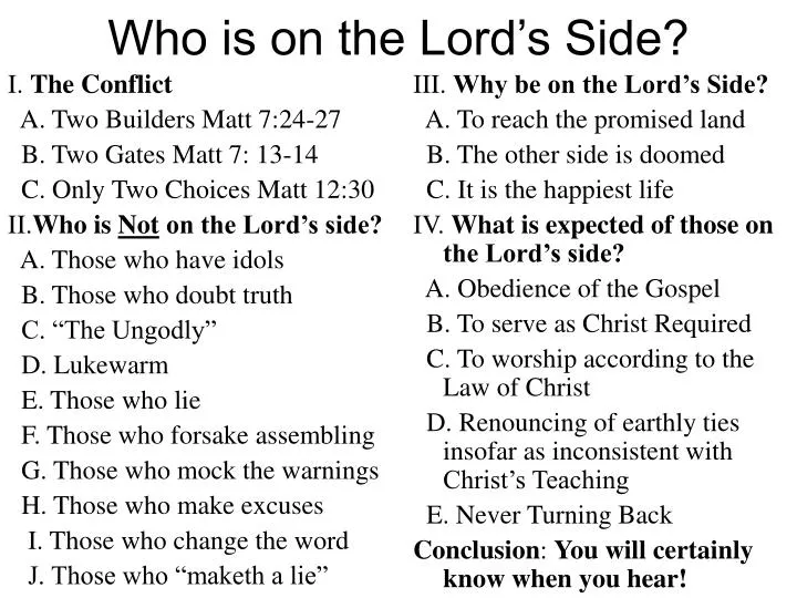 who is on the lord s side