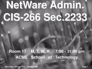NetWare Admin. CIS-266 Sec.2233