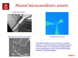 Heated microcantilevers sensors