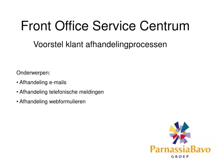 front office service centrum