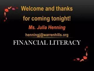 Financial Literacy