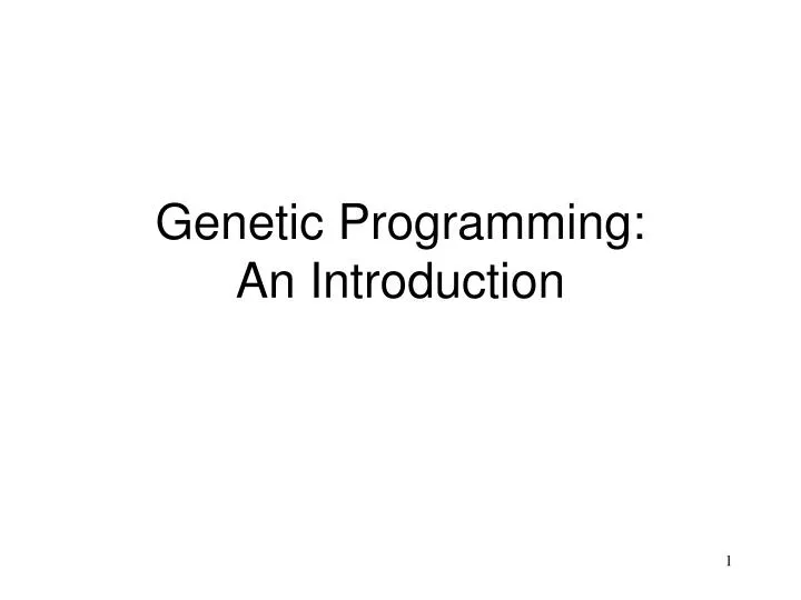 genetic programming an introduction