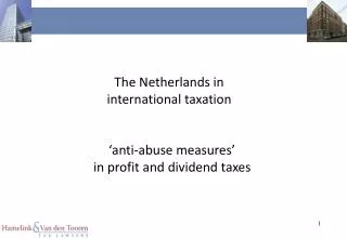 The Netherlands in international taxation