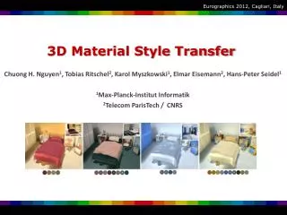 3D Material Style Transfer