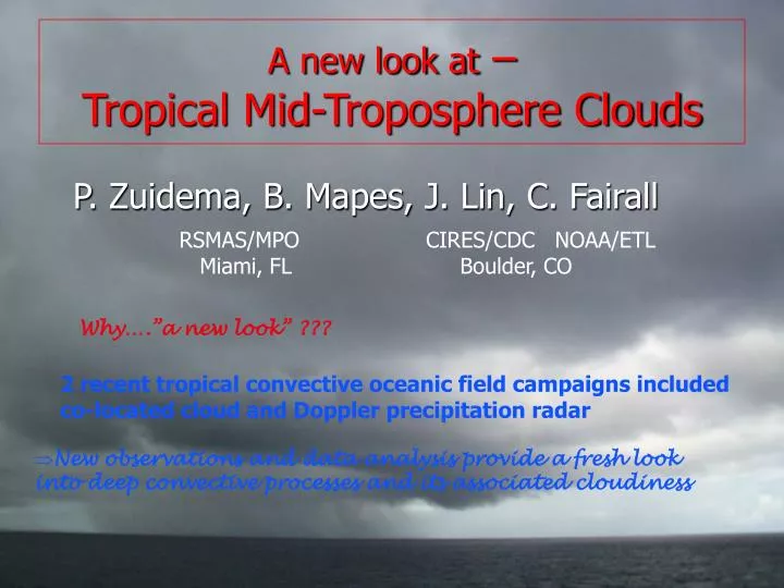 a new look at tropical mid troposphere clouds