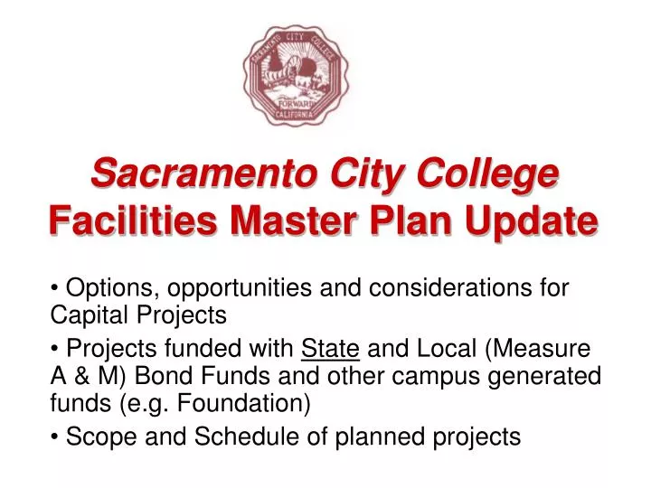 sacramento city college facilities master plan update