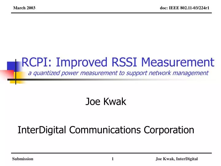 rcpi improved rssi measurement a quantized power measurement to support network management