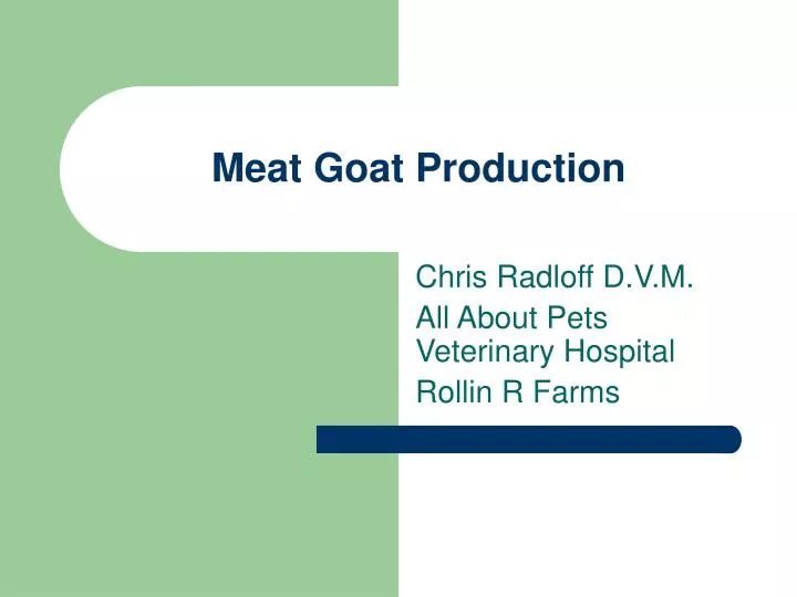 meat goat production