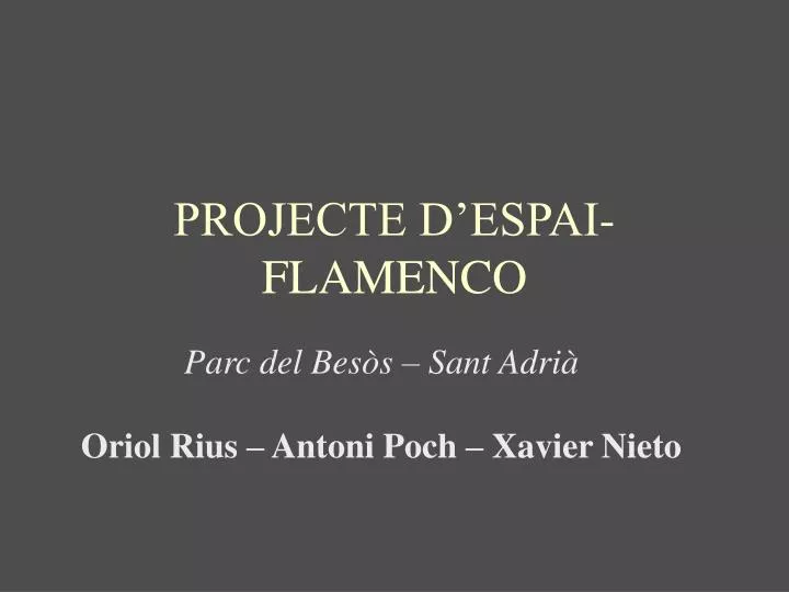 projecte d espai flamenco