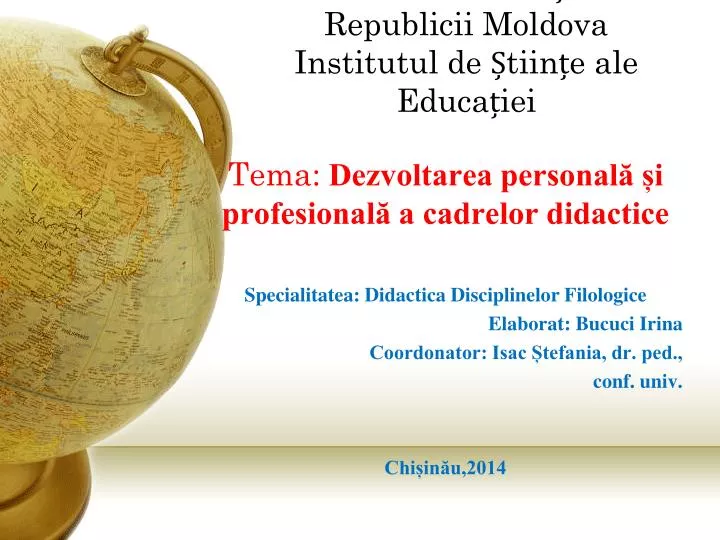 ministerul educa iei al republicii moldova institutul de tiin e ale educa iei