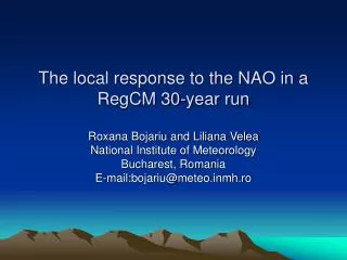 The local response to the NAO in a RegCM 30-year run