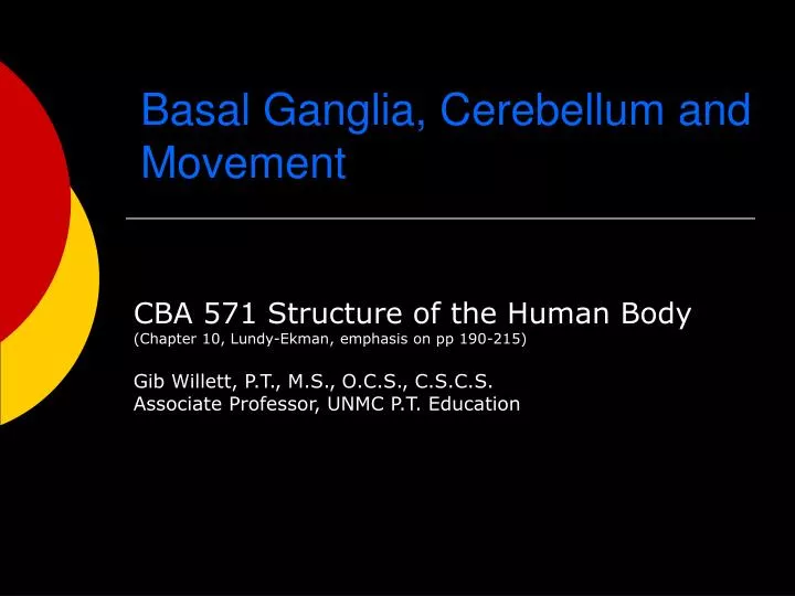 basal ganglia cerebellum and movement