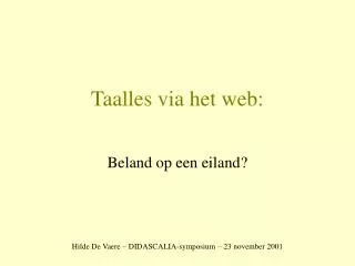 taalles via het web