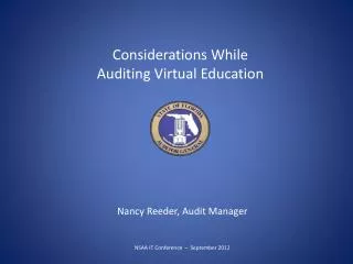 Considerations While Auditing Virtual Education