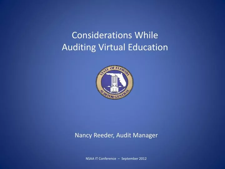 considerations while auditing virtual education