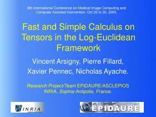 Fast and Simple Calculus on Tensors in the Log-Euclidean Framework