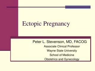 Ectopic Pregnancy