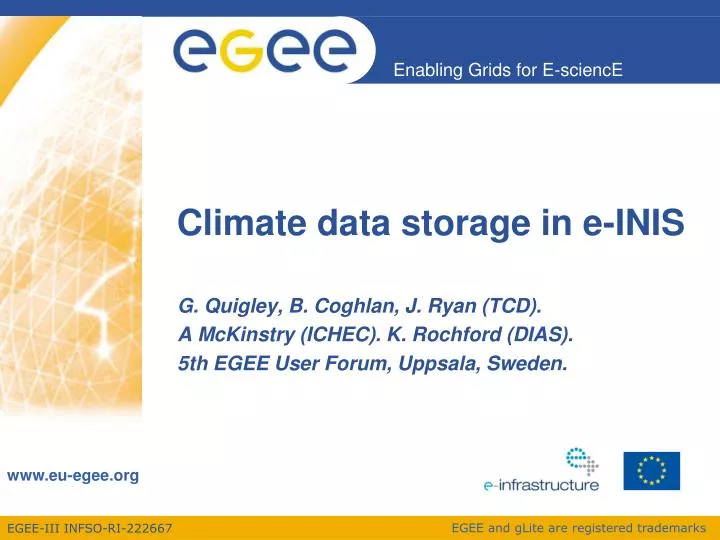 climate data storage in e inis