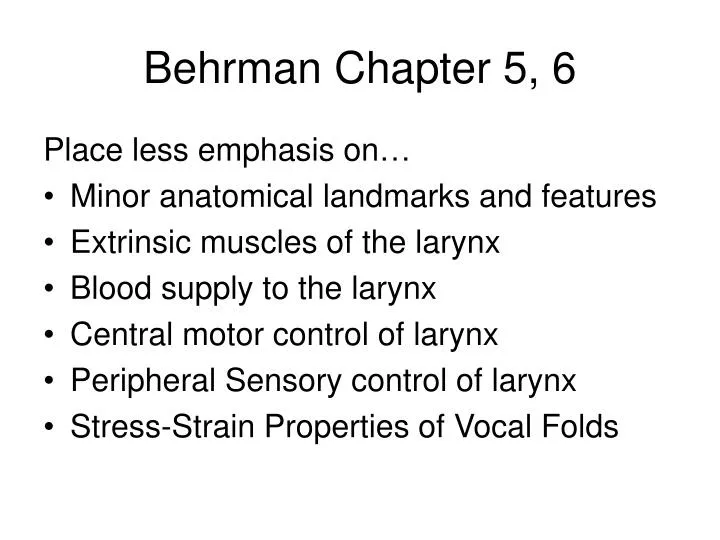 behrman chapter 5 6