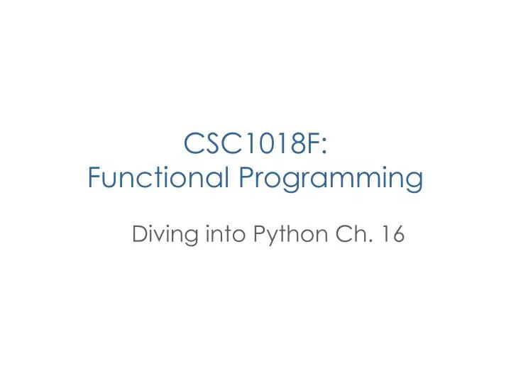 csc1018f functional programming