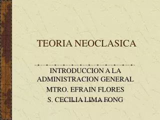 teoria neoclasica
