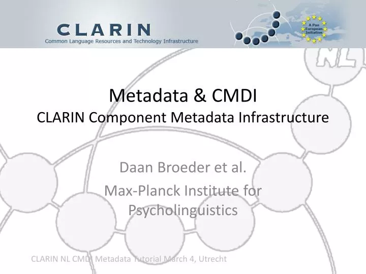 metadata cmdi clarin component metadata infrastructure
