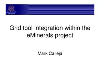 Grid tool integration within the eMinerals project