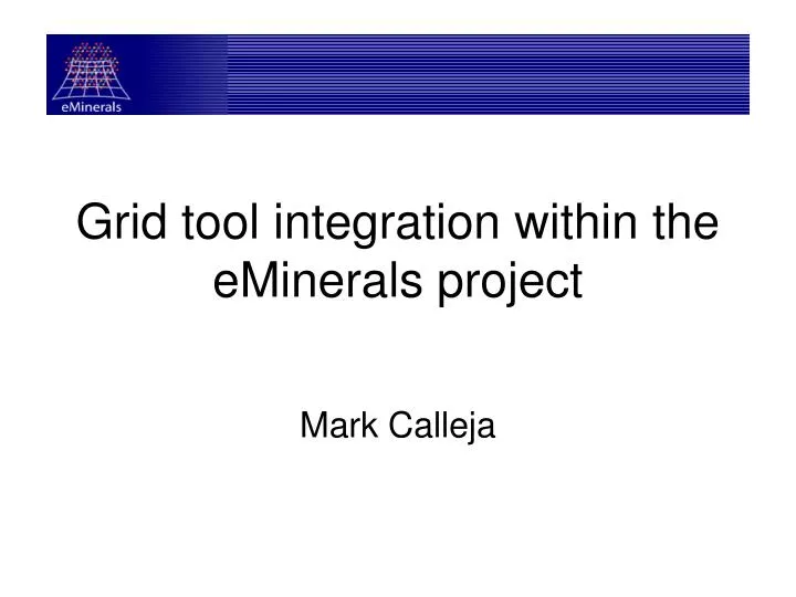 grid tool integration within the eminerals project