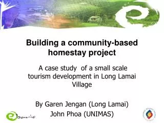 Building a community-based homestay project