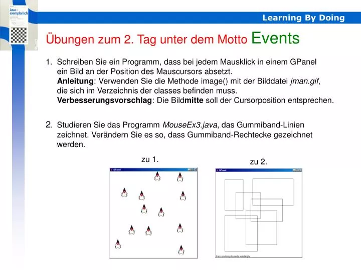 bungen zum 2 tag unter dem motto events