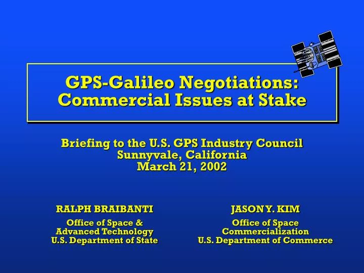 gps galileo negotiations commercial issues at stake