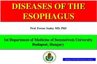 DISEASES OF THE ESOPHAGUS