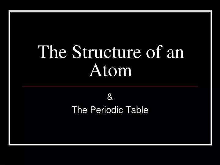 the structure of an atom