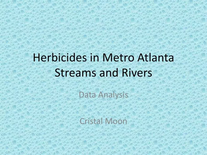 herbicides in metro atlanta streams and rivers