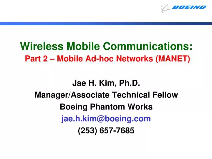 wireless mobile communications part 2 mobile ad hoc networks manet