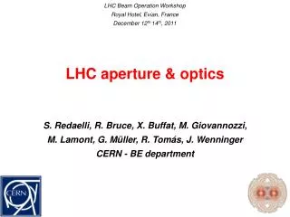 LHC aperture &amp; optics