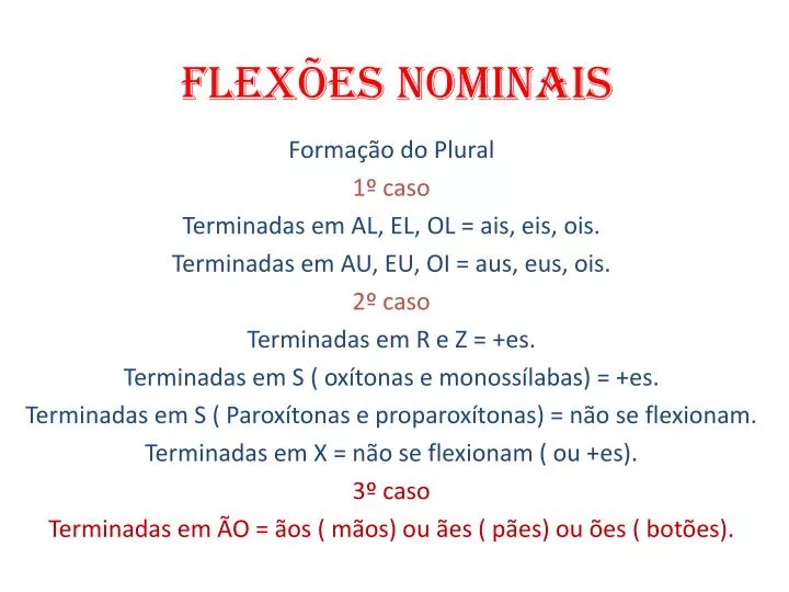 flex es nominais