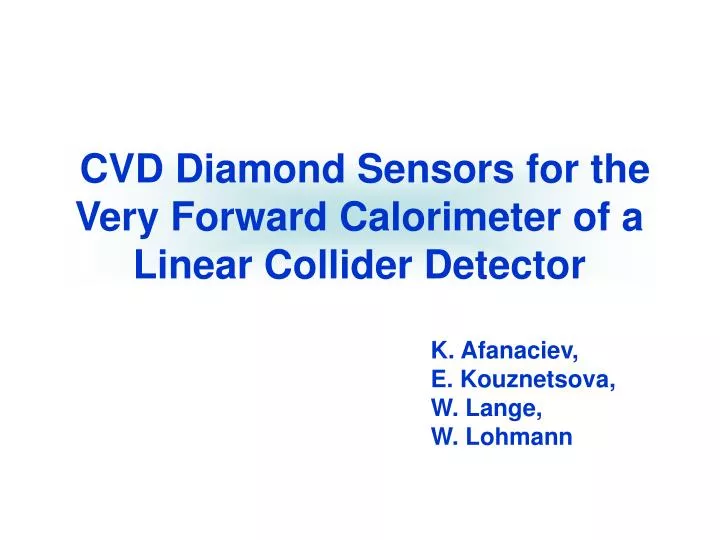 cvd diamond sensors for the very forward calorimeter of a linear collider detector