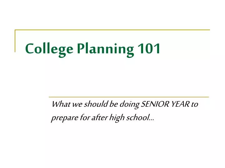 college planning 101