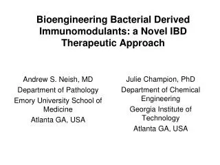Bioengineering Bacterial Derived Immunomodulants: a Novel IBD Therapeutic Approach