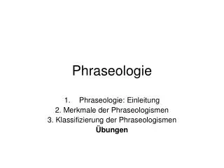 phraseologie