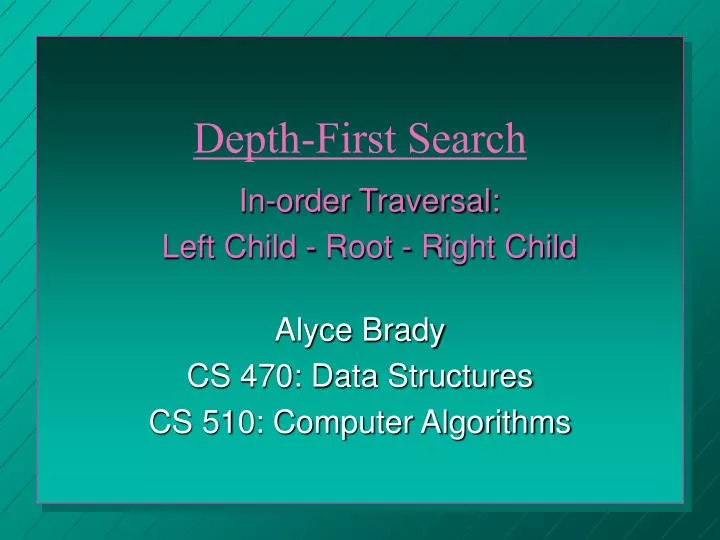 alyce brady cs 470 data structures cs 510 computer algorithms