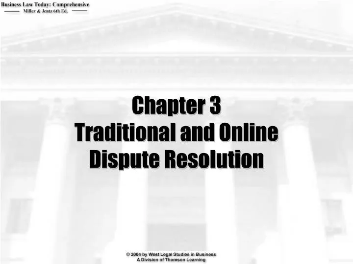 chapter 3 traditional and online dispute resolution