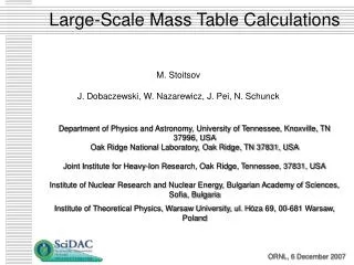 Large-Scale Mass Table Calculations