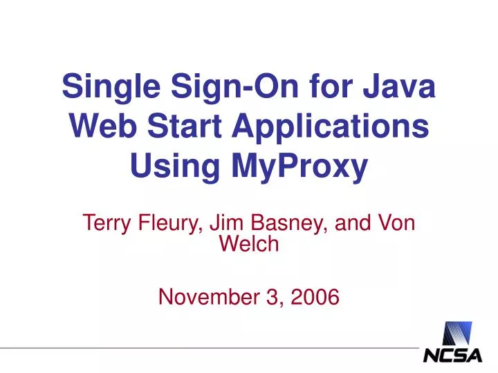 single sign on for java web start applications using myproxy