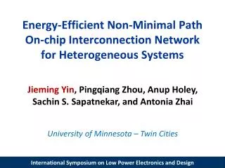 Energy-Efficient Non-Minimal Path On-chip Interconnection Network for Heterogeneous Systems