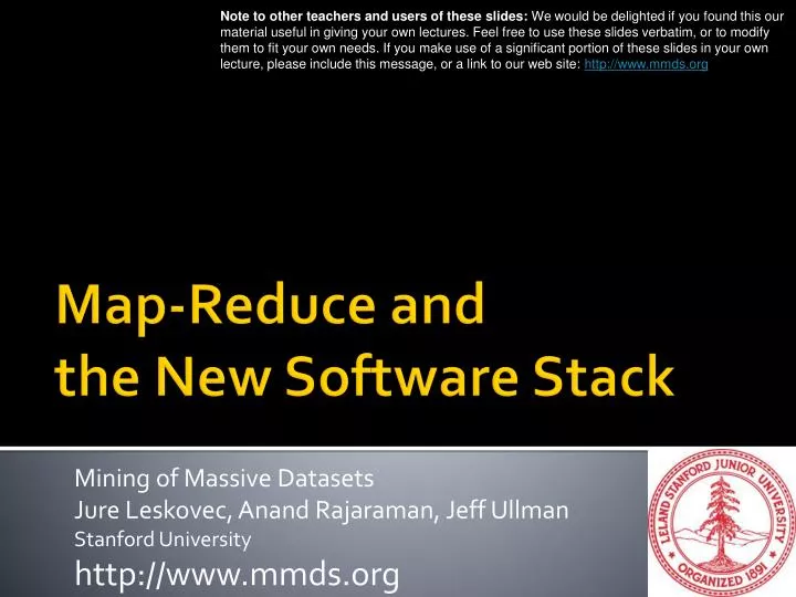 map reduce and the new software stack
